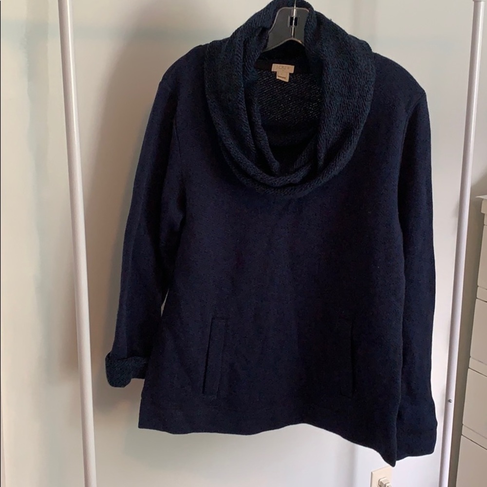 Navy cowl neck pullover from Jcrew